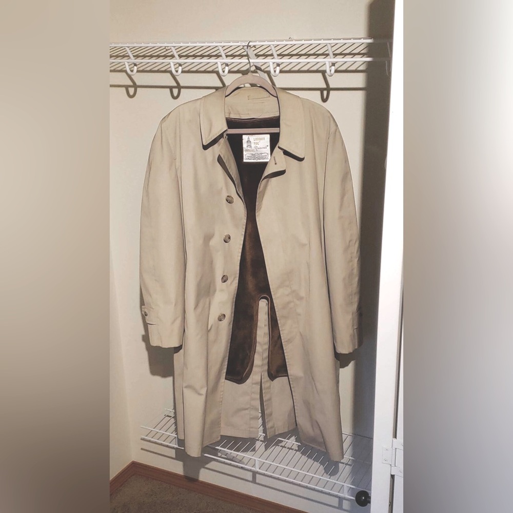 80s Vintage London Fog Maincoats Trench Coat With Removable Liner 42 Reg.